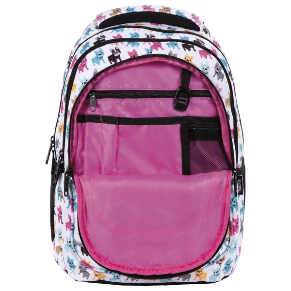 Plecak szkolny BackUp 4 biały w pieski Model A08