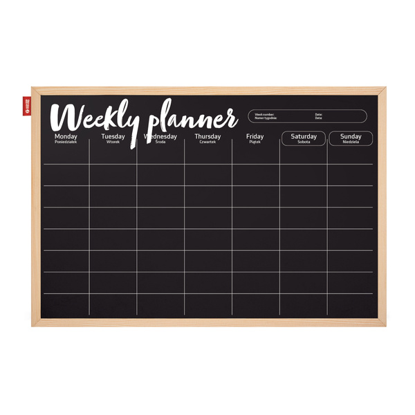 Planer tygodniowy kredowy magnetyczny Memobe 60x40cm
