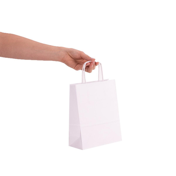 Torba papierowa ekologiczna 180x80x225 mm biała