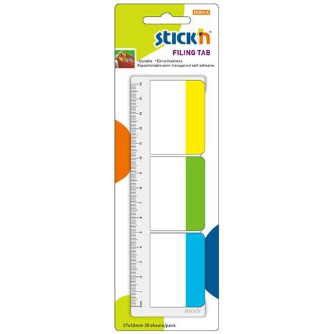 Zakładki indeksujące Stick`n do archwizacji 37x50mm 3 kolory
