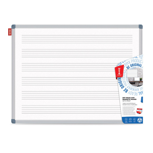 Tablica z nadrukiem pięciolinii suchościeralna magnetyczna 170x100cm MemoBe