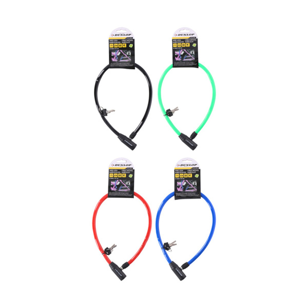 Zapięcie antykradzieżowe na linkę do roweru czerwone Dunlop