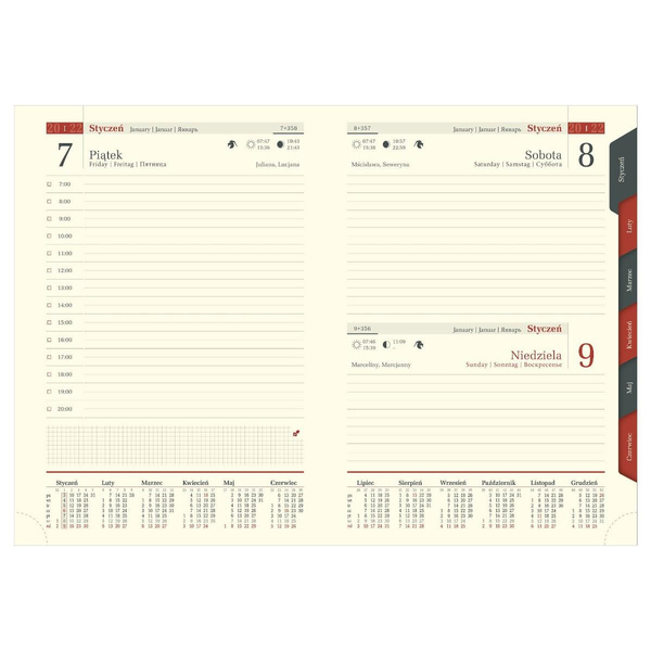 Kalendarz książkowy Combo zielony A5 2026 rok