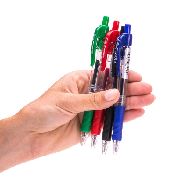 Długopis żelowy automatyczny Donau z wodoodpornym żelem czerwony