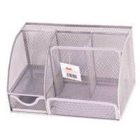 Organizer na biurko metalowy 6B srebrny