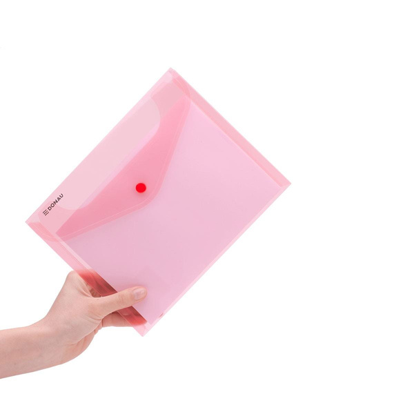 Teczka kopertowa na zatrzask Donau C5 plastikowa czerwony