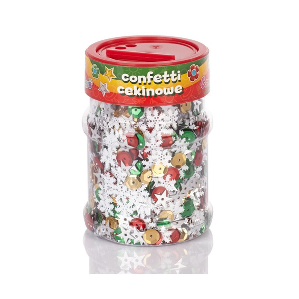 Konfetti cekinowe w słoiku mix świąteczny 100g