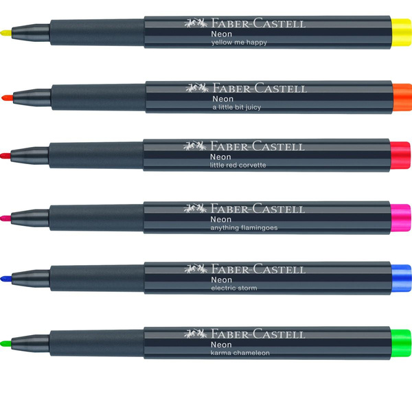 Pisaki kreatywne neonowe Faber Castell 6 kolorów