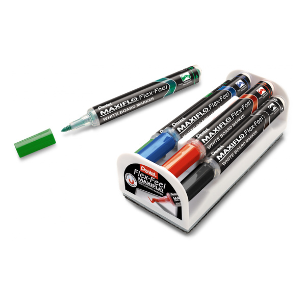 Markery suchościeralne Pentel Maxiflo Flex-Feel MWL5SBF-4N 4 kolory