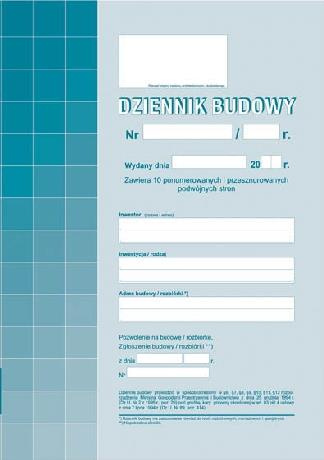 Dziennik budowy A4