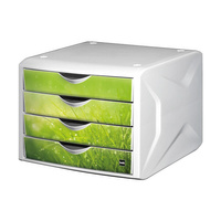 Szafka na dokumenty Helit 4 szuflady kameleon biało-ziel