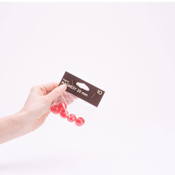 Magnesy Grand średnica 20mm 10 sztuk czerwony