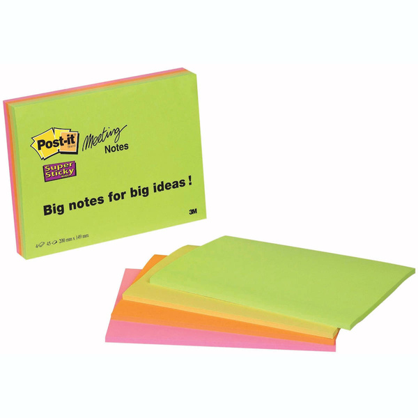 Karteczki samoprzylepne 203x152mm Post-it Super Sticky Big Notes 4x45 kartek