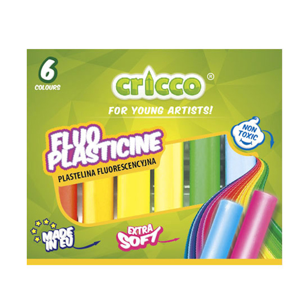 Plastelina fluorescencyjna Cricco 6 kolorów