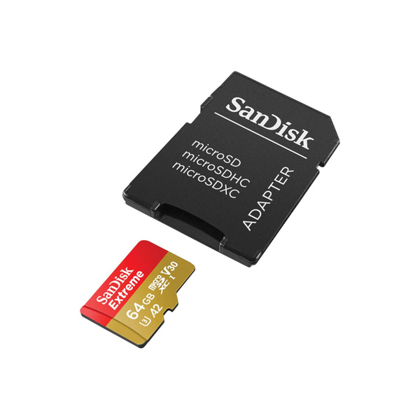 Karta pamięci Extreme microSDXC 64 GB A2 V30 UHS-I U3 z adapterem SanDisk