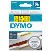Taśma Dymo D1 19mm czarna / żółta