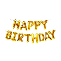 Balon foliowy Happy Birthday złoty
