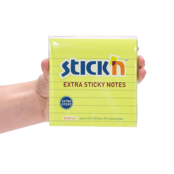 Karteczki samoprzylepne Stick`n 101x101 extra sticky neonowy zielony