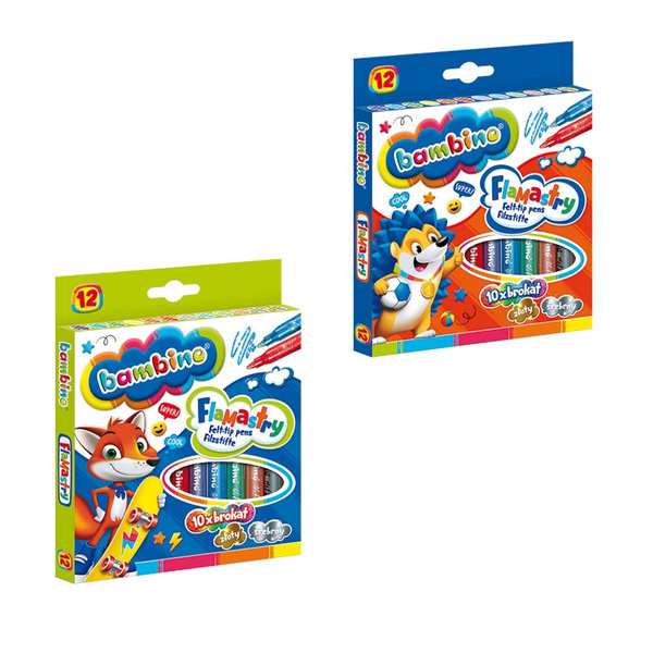 Pisaki brokatowe Bambino 12 kolorów