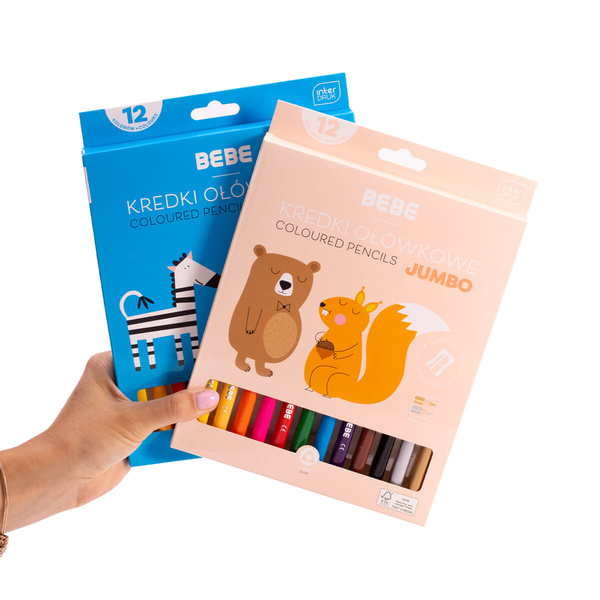 Kredki ołówkowe 12 kolorów Jumbo BB Kids