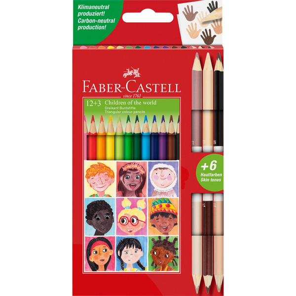 Kredki trójkątne Faber Castell Children of the World 15 kolorów