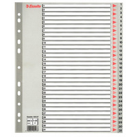 Przekładki do segregatora A4+ Maxi PP numeryczne 1-31 szare Esselte