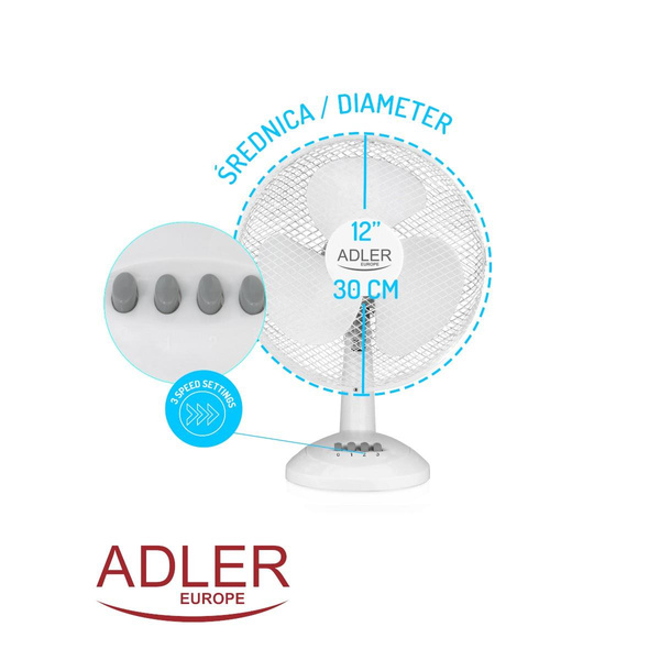Wentylator biurkowy Adler AD 7303 30cm