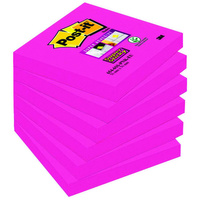 Karteczki samoprzylepne 76x76mm Post-it Super Sticky fuksja