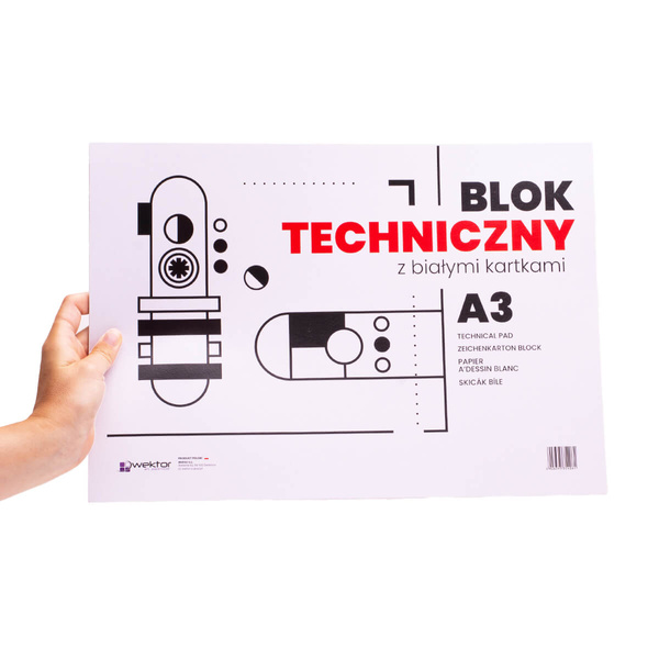 Blok techniczny A3 biały Wektor