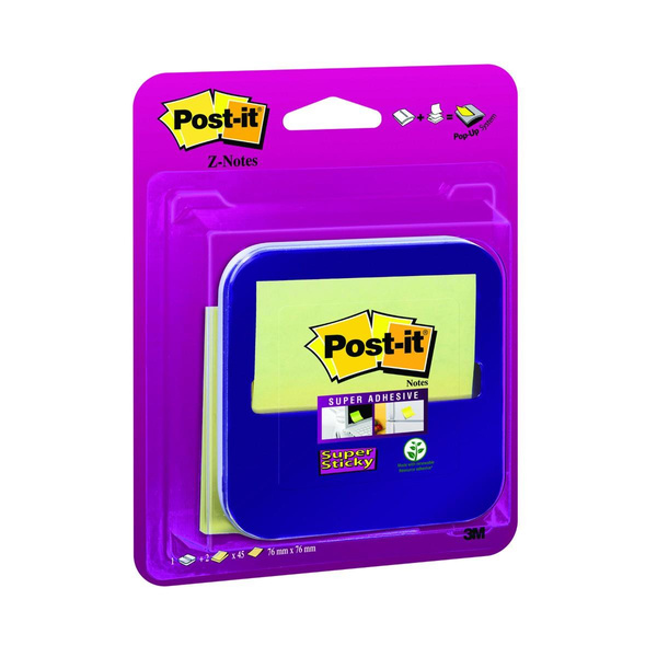 Podajnik do karteczek samoprzylepnych Post-it 3M+2 bloczki Super Sticky Z-notes gratis fioletowy