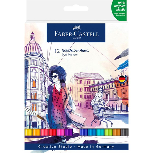 Pisak akwarelowy Faber Castell Goldfaber Aqua 12 kolorów