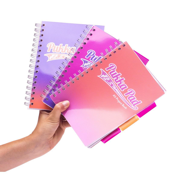 Kołozeszyt A5 w kratkę 200 stron Pukka Pad Project Book Fusion pomarańczowy