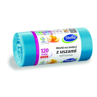 Worki na śmieci z uszami Stella niebieskie 120l