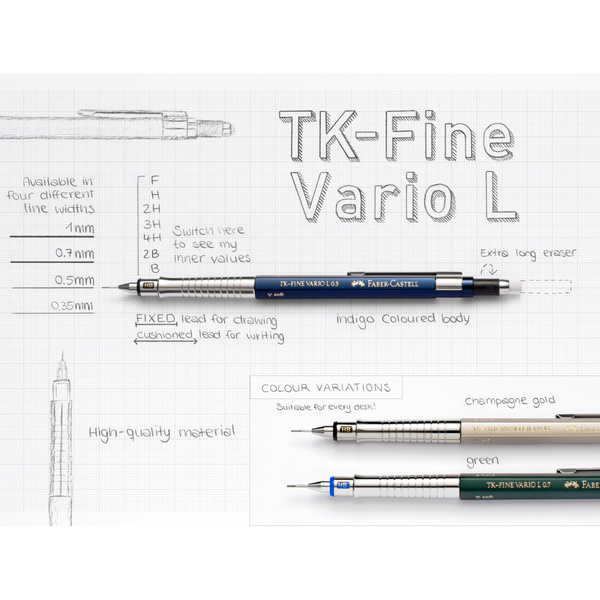 Ołówek automatyczny Faber Castell TK-fine Vario L 1mm Champagne Gold