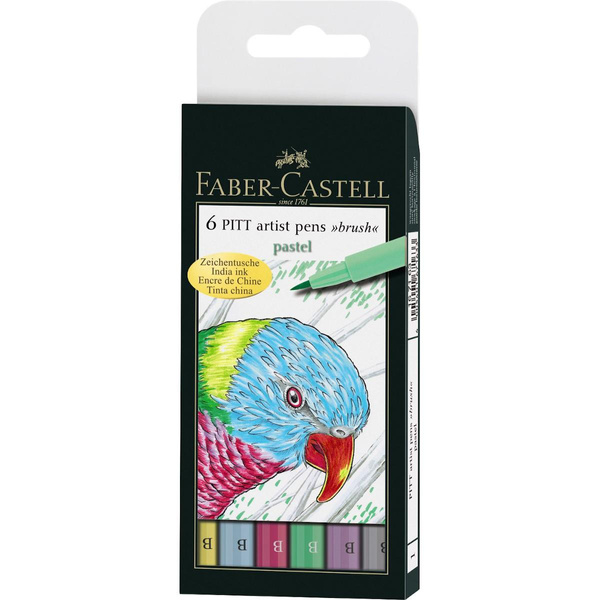 Zestaw pisaków Pitt Artist Pen Pastel Faber Castell 6 sztuk