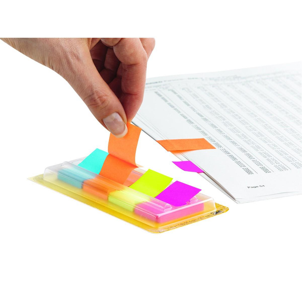 Zakładki indeksujące w podajniku Post-it 3M 4x50 kartek 25x38mm 672-P1