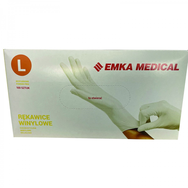 Rękawice winylowe Medical L 100 sztuk