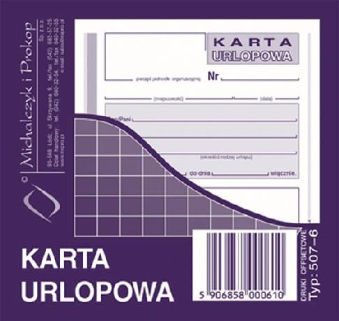 Karta urlopowa 2/3 A6