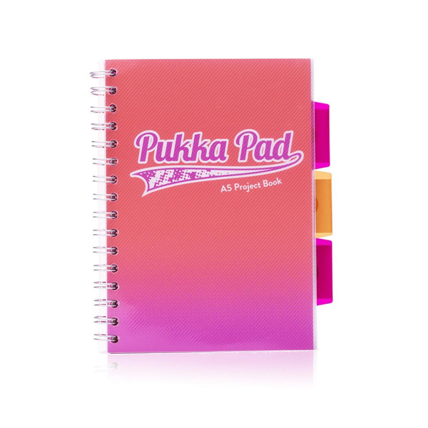 Kołozeszyt A5 w kratkę 200 stron Pukka Pad Project Book Fusion pomarańczowy