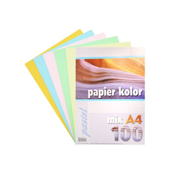 Papier ksero Kreska A4 80g mix 5 kolorów pastelowych 100 arkuszy