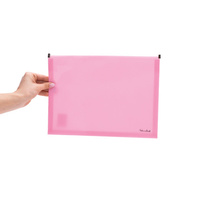 Teczka na suwak A4 PP pastelowa różowa