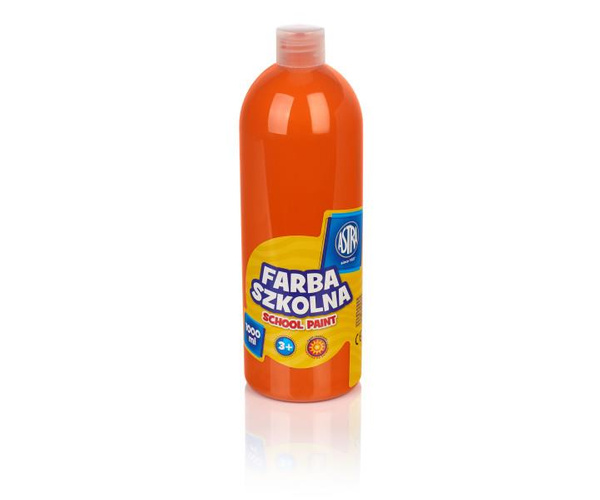 Farba plakatowa w butelce 1l pomarańczowa Astra
