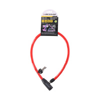 Zapięcie antykradzieżowe na linkę do roweru czerwone Dunlop