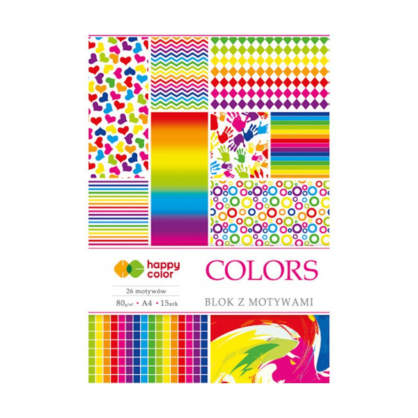 Blok z motywami HappyColor A4 15 arkuszy Colors