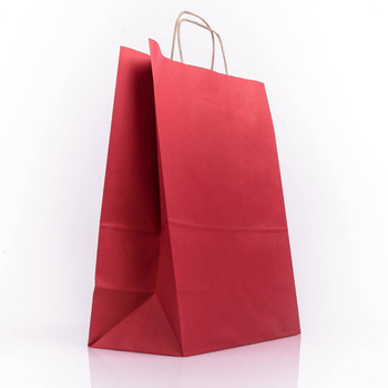 Torba papierowa ekologiczna 240x100x320mm czerwona
