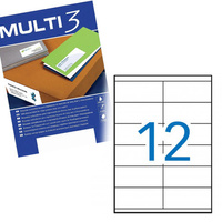 Etykiety samoprzylepne Multi 3 uniwersalne białe 105x48mm