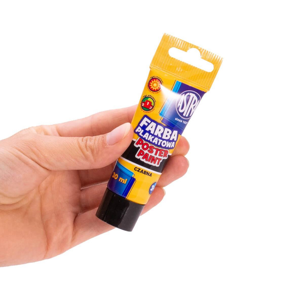 Farba plakatowa w tubce czarna 30ml Astra