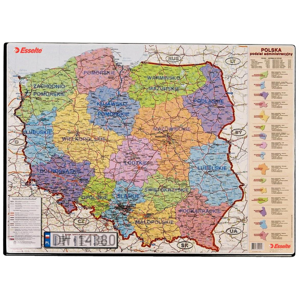 Mata na biurko mapa Polski Esselte