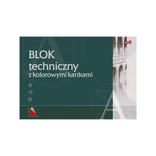 Blok techniczny kolorowy A3 10 kartek Unipap