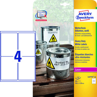 Etykiety samoprzylepne Avery Zweckform Heavy Duty białe 99.1x139mm